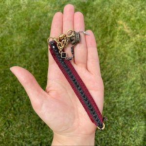 Juicy Couture Bracelet- Maroon and Black Crystals.